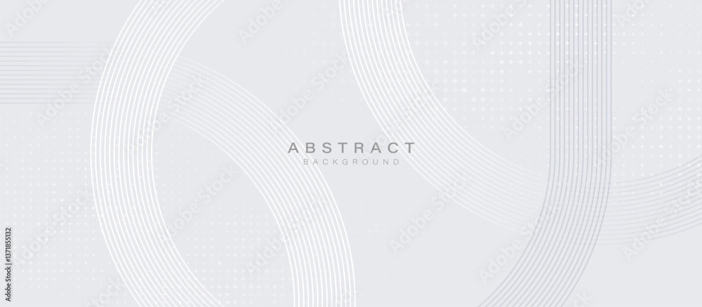 Aufkleber Light Abstract Minimalist Background with Curved Lines and Halftone Pattern