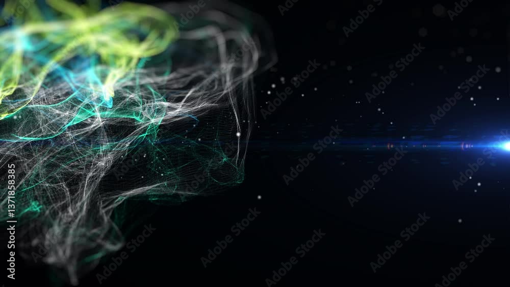 Poster technology organics glowing wave creating a mesmerizing futuristic scene 4k motion