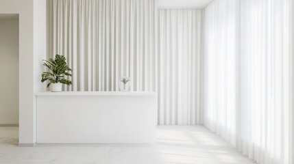 Sleek Office Minimalism: Sunlit Workspace with Design Aesthetics Design
