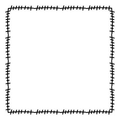 Black Stitch Border Square Frame, Simple Edge Design