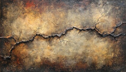Fototapeta premium Abstract Earth Tones Cracked Texture Painting