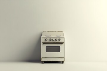 Fototapeta premium Vintage gas stove in a minimalist kitchen
