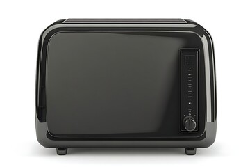 Retro black toaster isolated on white background, modern design