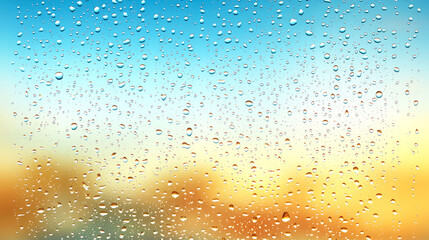 Obraz premium Water Drops on Glass: Abstract Nature Photography Background