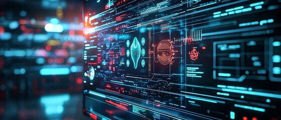 Fototapeta premium Seamless Telehealth Environment Featuring Patient Data Visualization