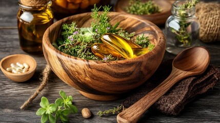 Natural health supplements with herbs