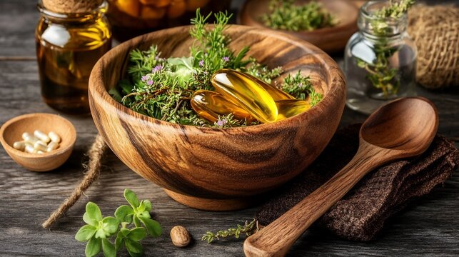 Natural health supplements with herbs