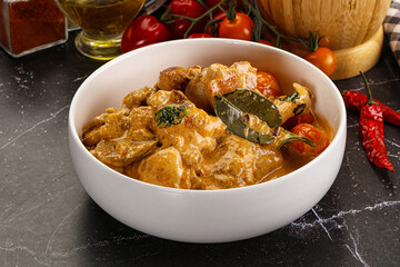 Thai Tom yum soup with chicken