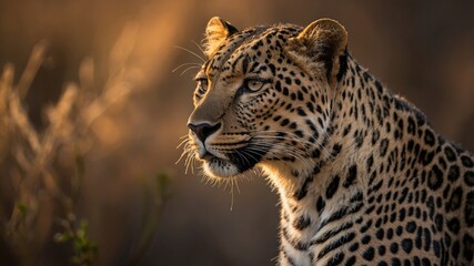 Fototapeta premium Majestic Leopard at Sunset,Wildlife Photography