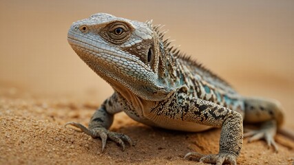 Desert Lizard Close-up: Detailed Reptile Texture