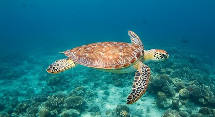 Fototapeta premium sea turtle swimming