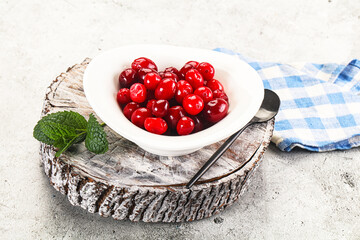 Red sweet ripe juicy cranberry