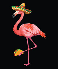 Flamingo Taco Cinco De Mayo T-Shirt
