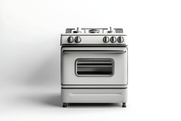 Obraz premium White Retro Stove Against White Background