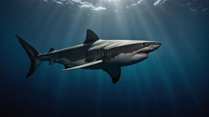 Great White Shark Underwater,Ocean Wildlife
