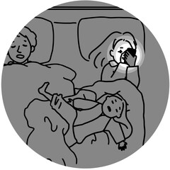 寝ながらスマホ検索魔になる母親