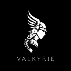 mythology logo valkyrie with helmet abstract vector