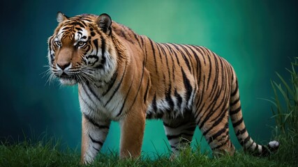 Fototapeta premium Majestic Tiger in Green Nature Setting