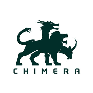 chimera logo abstract silhouet vector