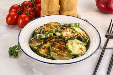 Vegan cuisine Grilled zucchini slices