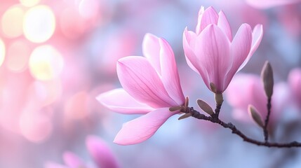Fototapeta premium Pink magnolia blossoms