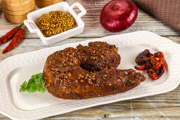 Baked pork tenderloin with mustard
