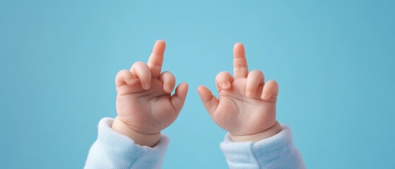 Baby reaching with hands up