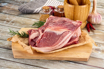 Raw fresh pork meat piece