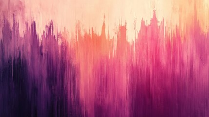 Abstract Painting Vertical Brushstrokes Purple Pink Orange