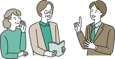 説明を聞く　中高年　男女