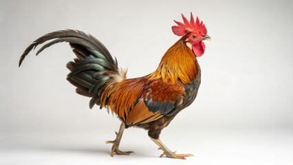 Fototapeta premium Japanese Bantam Chicken on studio background 