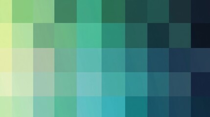 Abstract Geometric Teal and Green Pixel Mosaic
