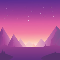 Fototapeta premium Dusk Mountain Landscape