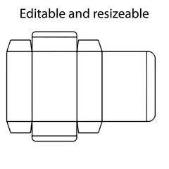 package design box outline vector with white background.	