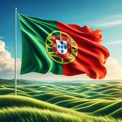 Flag of Portugal. Official colors. Correct proportion. Vector