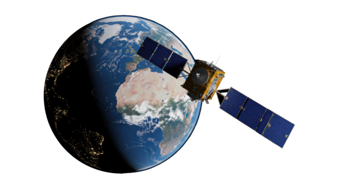 Isolated Satellite Orbiting Earth, a Communication Technology