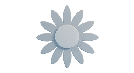 Isolated Light Blue Daisy Flower in Simple Design
