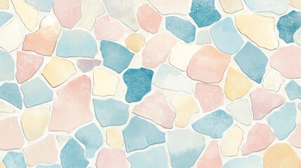 Pastel Colored Stone Mosaic Wall Texture