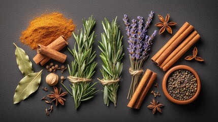 Assorted Culinary Herbs and Spices