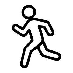 Running Man Bold Icon, depicting a person energetically running forward