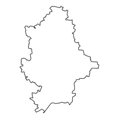Donetsk region of Ukraine, vector Outline Map Donetsk region Borders