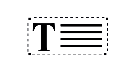 Isolated Text Box with Type Tool Content Creation