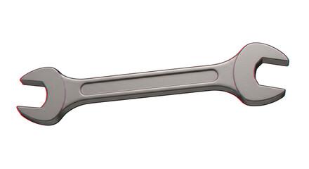 Isolated Chrome Metal Open End Wrench Tool