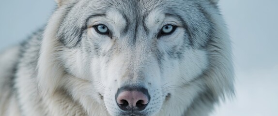 Space Arctic Wolf Perspective Pastel Nose Right Snowy.