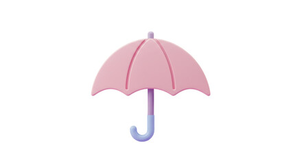 Isolated Pastel Pink Umbrella for Rain Protection