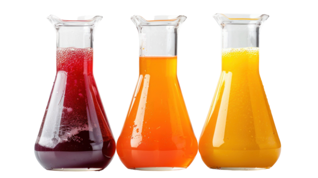 three test tubes with liquid