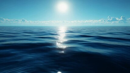 Enjoy stunning summer ocean views with calming waves and a bright sun at midday