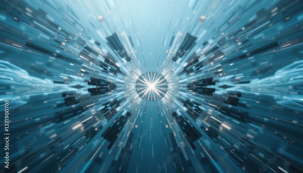 Fototapete Dynamic energy burst abstract digital space high-resolution visuals futuristic environment computer-generated imagery technology concept