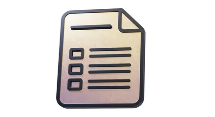 Isolated Checklist Document with Shiny Effect