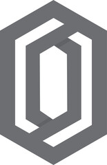 Geometric Gray Hexagonal Logo Design